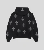 Unknown London Black / White Rhinestone Hoodie - Image 2
