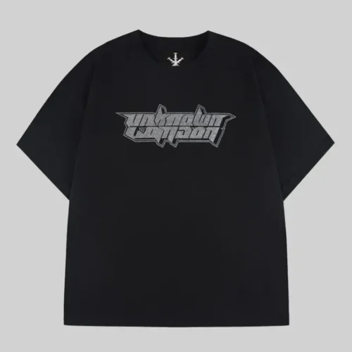 RETRO LOGO RHINESTONE TEE BLACK
