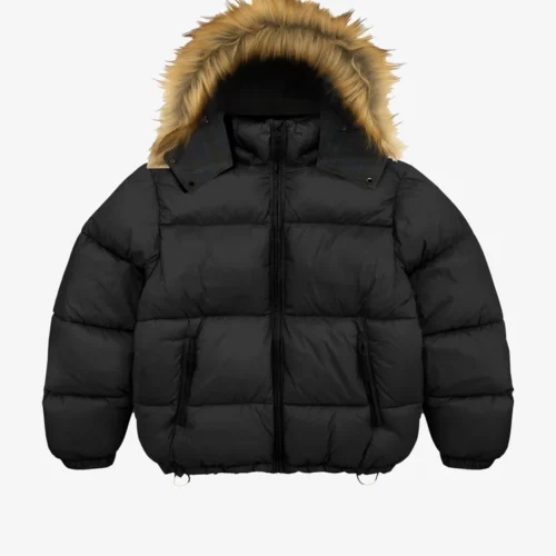 Unknown London Black Fur Hood Puffer