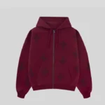 Unknown London Dark Red Rhinestone Hoodie