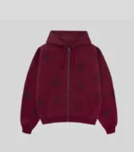 Unknown London Dark Red Rhinestone Hoodie