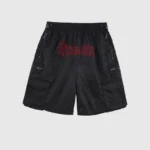 Unknown London Embroidered Nylon Shorts Black