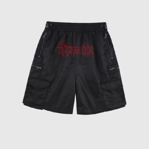 Unknown London Embroidered Nylon Shorts Black