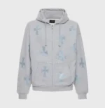 Unknown London Grey Rhinestone Hoodie