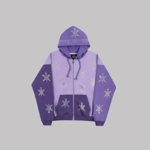 Unknown London Hoodie Purple Rhinestone Dagger