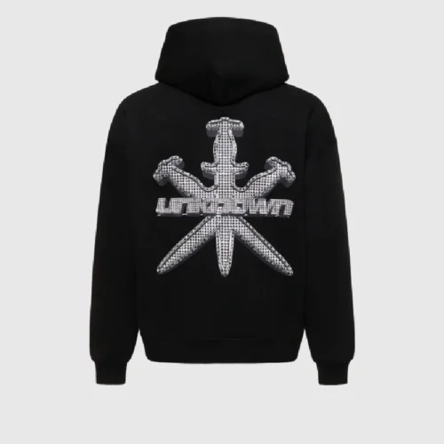 Unknown London Iced Out Style Dagger Hoodie Black