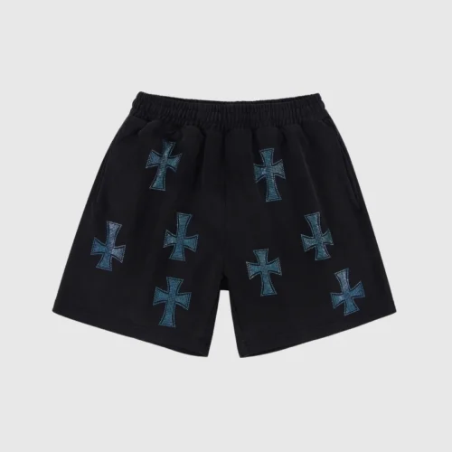 Unknown London Rhinestone Shorts Black