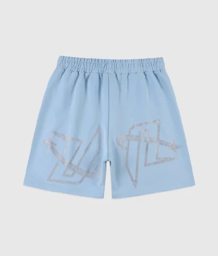 Unknown London Rhinestone Shorts Blue