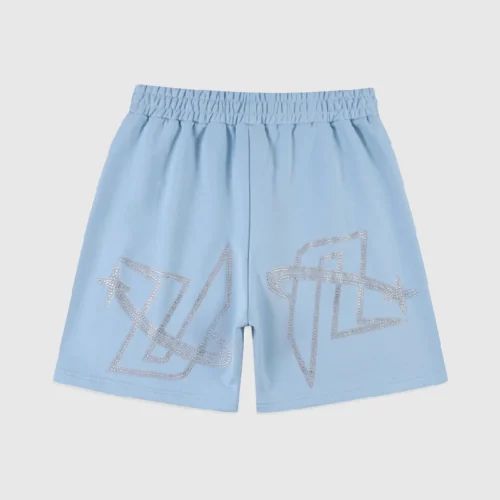 Unknown London Rhinestone Shorts Blue