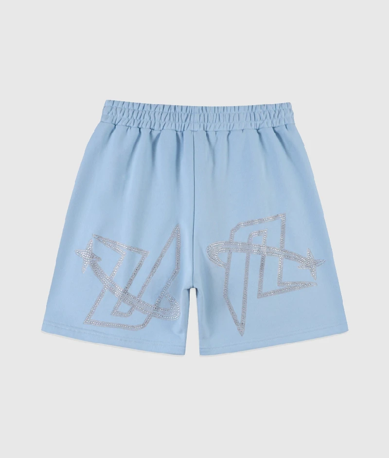 Unknown London Rhinestone Shorts Blue Unknown London Rhinestone Shorts Blue