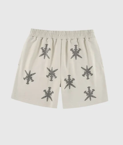 Unknown London Rhinestone Shorts Sand