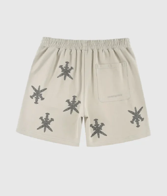 Unknown London Rhinestone Shorts Sand h